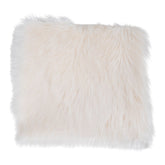 Peters - Coussin en peau d'agneau - ivoire - polyester - 40x40 cm